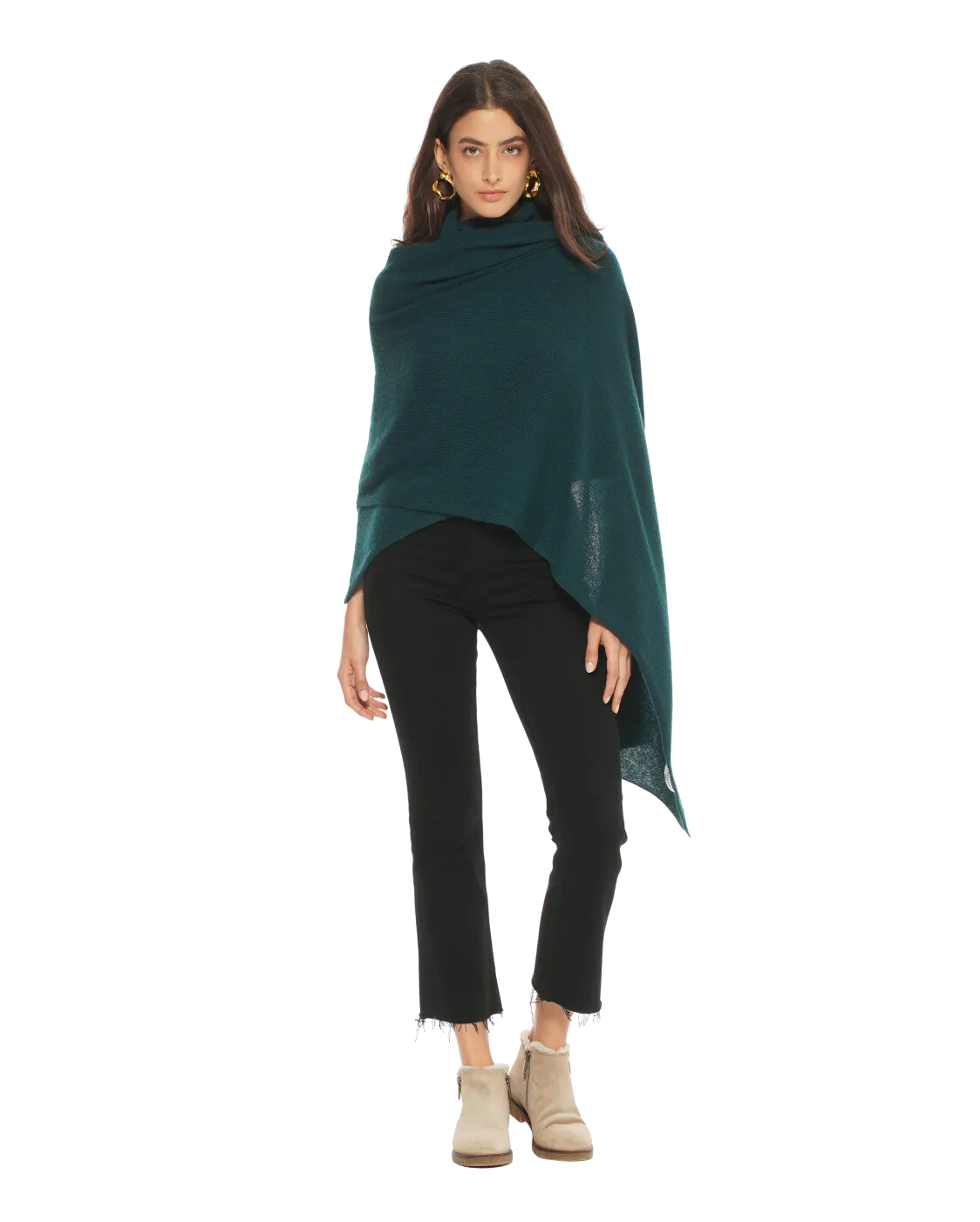 Pure Cashmere Maxi Wrap Green