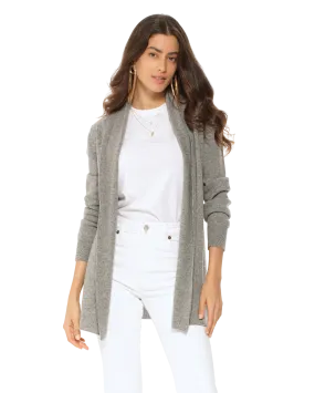 Pure Cashmere Open Front Cardigan Medium Grey