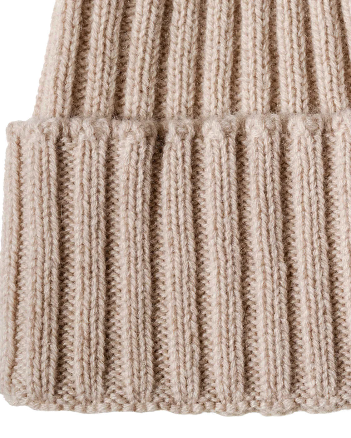 Pure Cashmere Ribbed Hat Beige