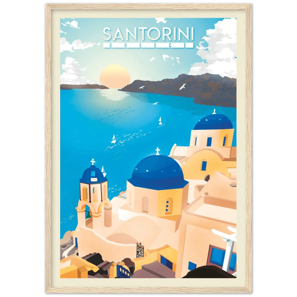 Santorini Retro Wall Art