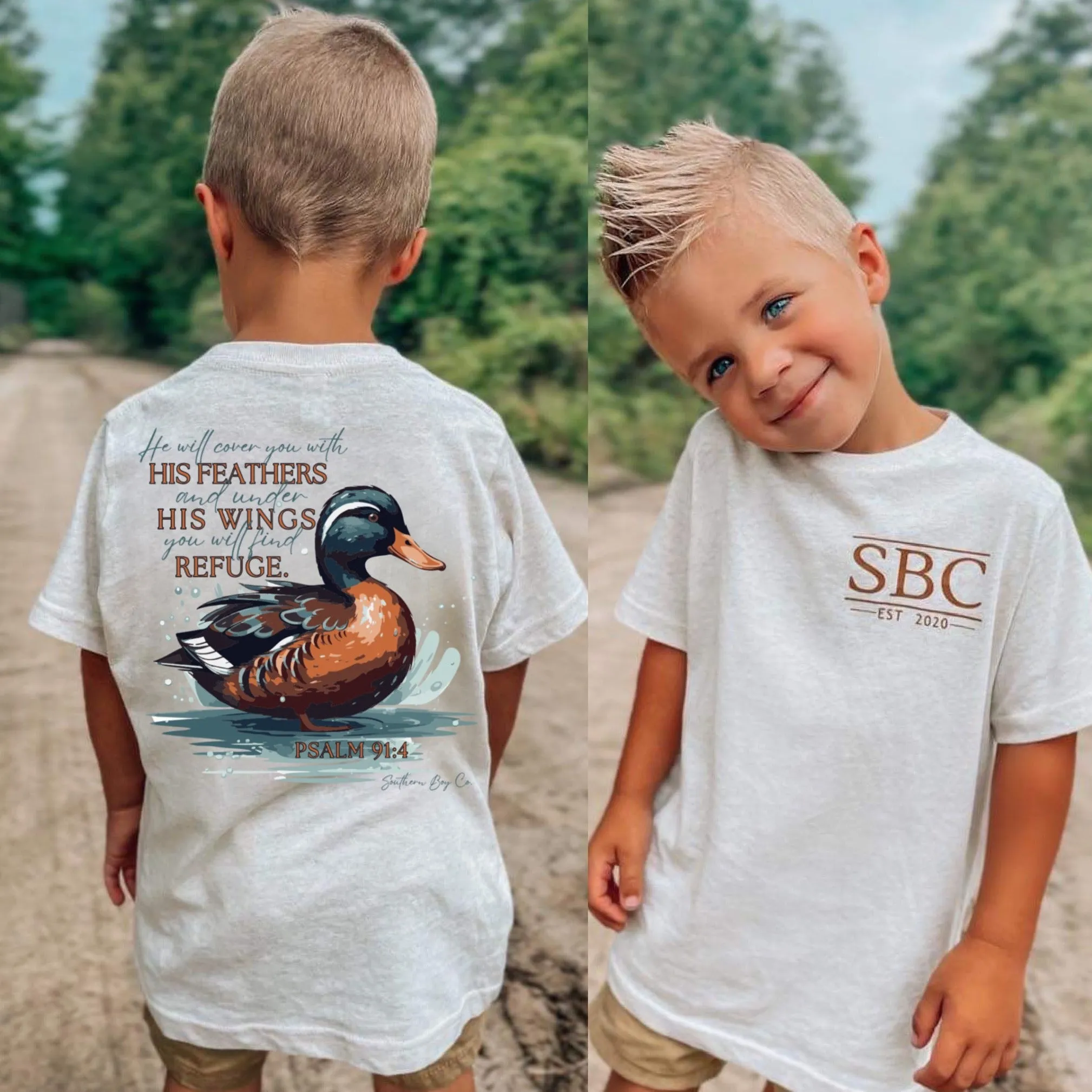 (SHORT) Psalm 91:4 Duck Short Sleeve Kids Tee