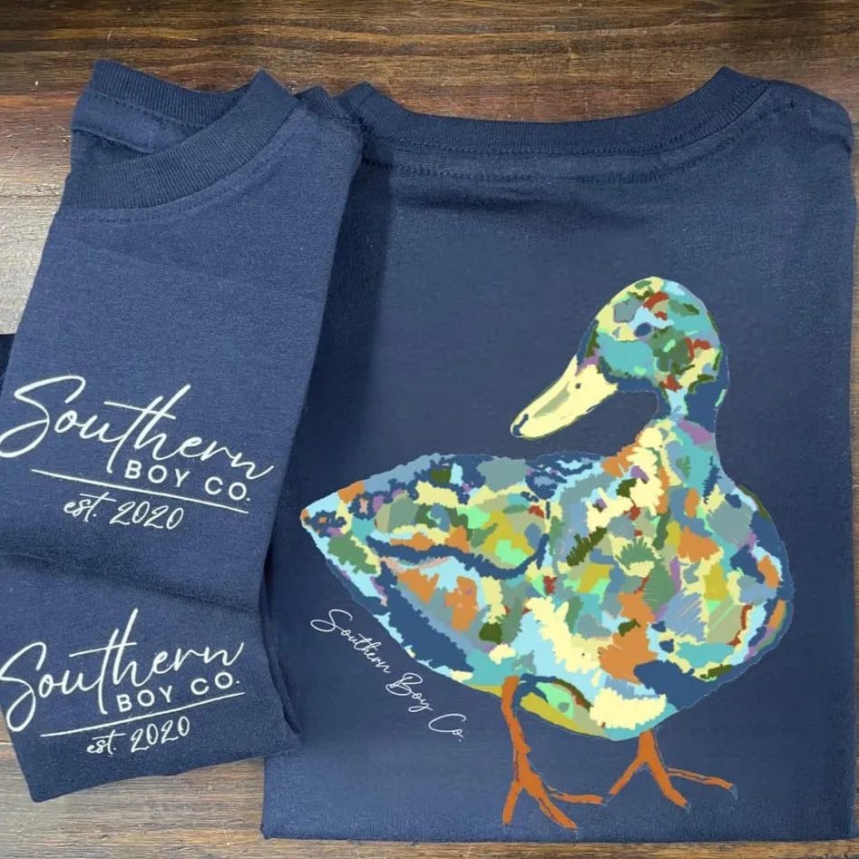 (SHORT) Watercolor Mallard Short Sleeve Kids Tee (D)