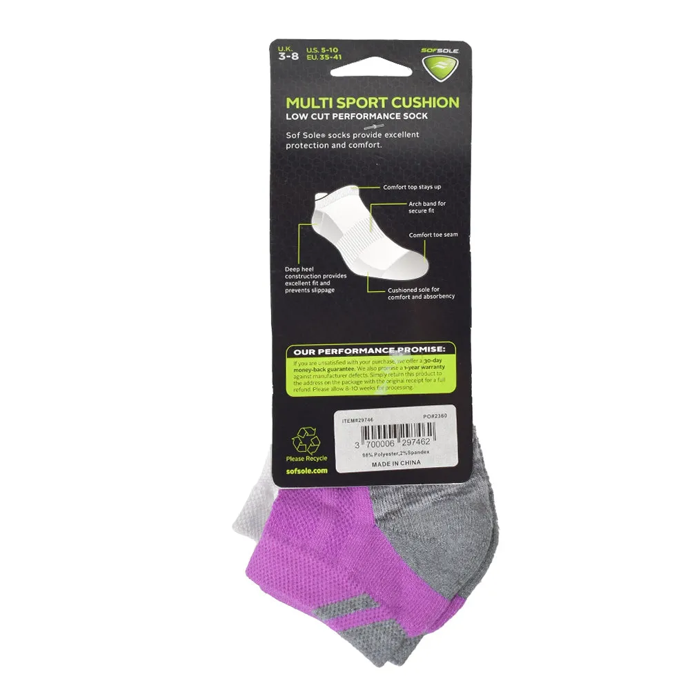 Sof Sole Women’s Socks Multi-Sport Cushion Low Cut 3-pack