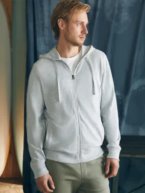 Sunwashed Slub Zip Hoodie - Light Grey Heather