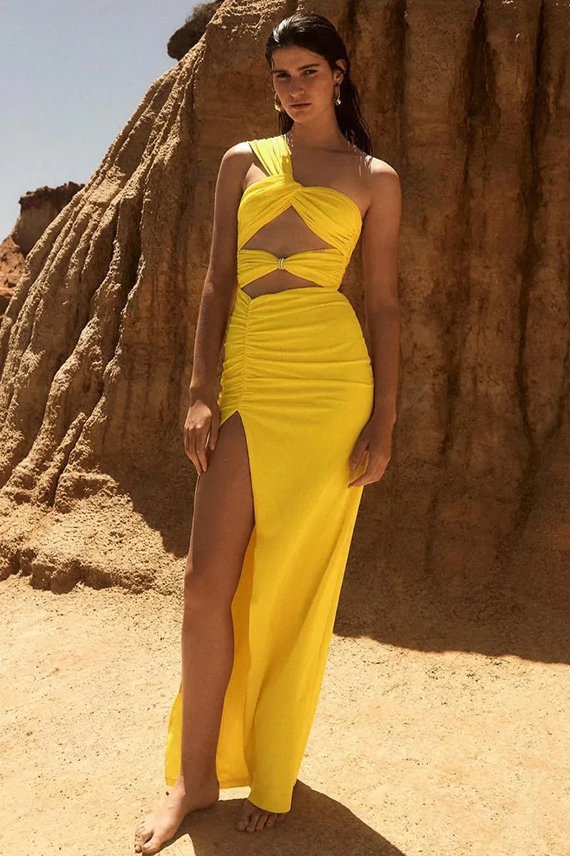 Superlative Elegance Yellow Maxi Dress