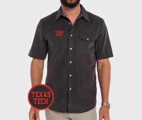 Texas Tech - Short Sleeve Corduroy Pearl Snap - Texas Tech Stack - Gray