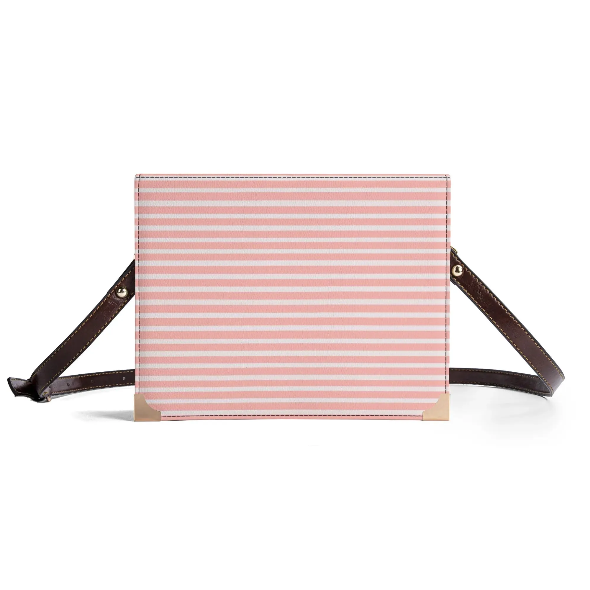 Vampire Art Dark Academia Book Cover Crossbody Bag - Pink Stripes