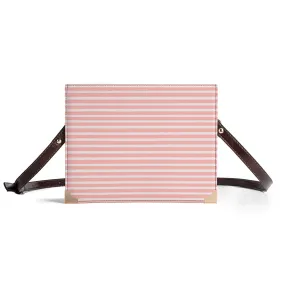 Vampire Art Dark Academia Book Cover Crossbody Bag - Pink Stripes