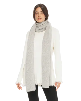 Women's Cashmere Wrap Scarf Light Grey