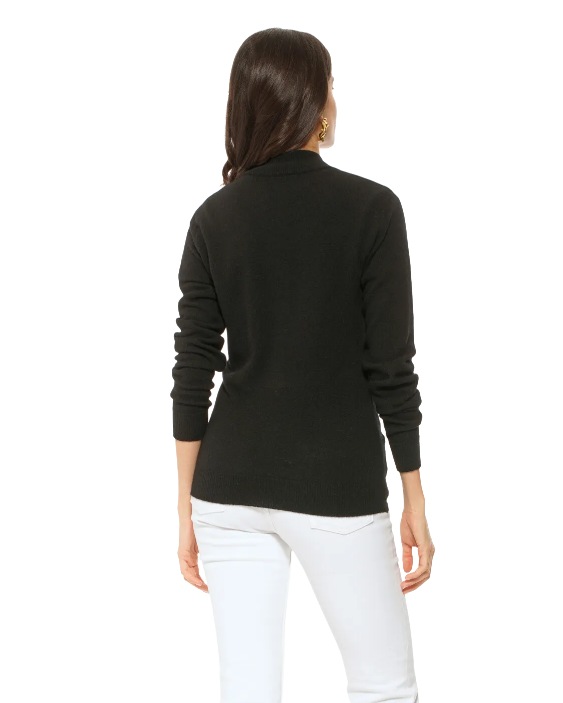 Women's Cashmere Zip Cardigan Black