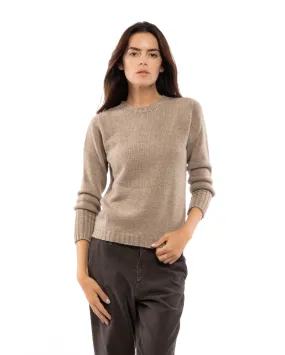 Women's Pure Cashmere Crew Neck Sweater Taupe