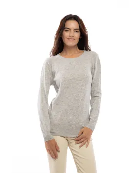 Women's Pure Cashmere Original Crew Neck Sweater Light Gray