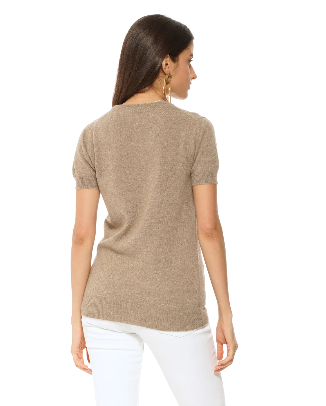 Women's Pure Cashmere T-Shirt Camel