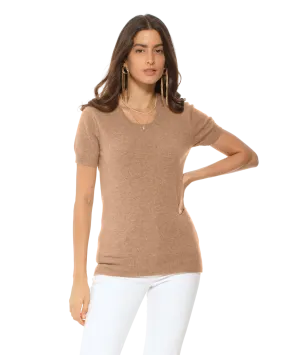 Women's Pure Cashmere T-Shirt Camel