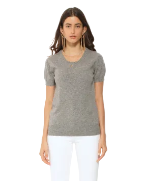 Women's Pure Cashmere T-Shirt Medium Grey