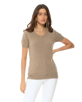 Women's Pure Cashmere T-Shirt Taupe