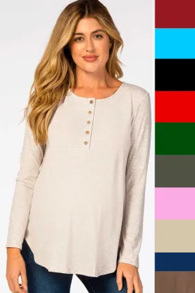 Women's Solid Long Sleeve (10 COLORS) Bamboo Top